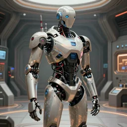 detailed character concept art portrait of a detailed and hi - tech robot in an empty chamber, artstation, award - winning realistic sci - fi concept art by greg rutkowski and yoshitaka amano, in the style of moebius, flat surrealist artwork.