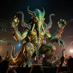 1980s photograph of Cthulhu at 80s party