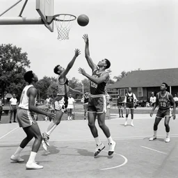 people playing basketball in 1 9 5 0, harlem