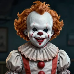chucky pennywise style, digital art, illustration, well detailed