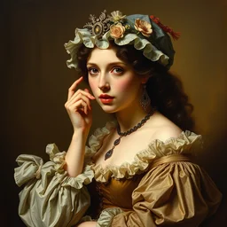 a baroque painting of an envious woman