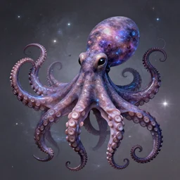 cosmic octopus made of celestial material, esoteric art,