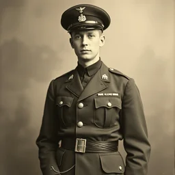 an old photo of the slender in a general's uniform 1 9 2 0 s