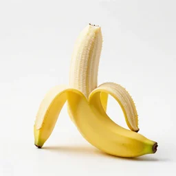 banana eating itself, white studio background