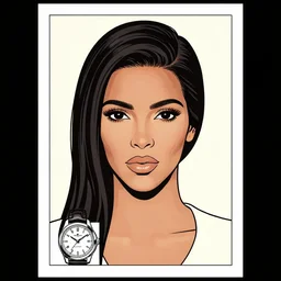 kim kardashian retro minimalist portrait by jean giraud, moebius starwatcher comic, poster, 8 k