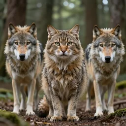 photo furry cat woman in a forest 8 b 0 with real wolves 0 k 3 1 c 4 ideal human face