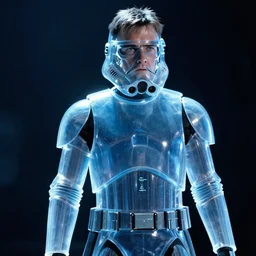 film still of ewan mcgregor as a force ghost, star wars, blue ghost, transparent, epic lighting, highley detailled, kodak film