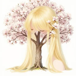 blonde, bianca, magnolia tree : by martine johanna and simon stalenhag and chie yoshii and casey weldon and wlop : : ornate, dynamic, particulate, rich colors, intricate, elegant, highly detailed, vogue, harper's bazaar art, fashion magazine, smooth, sharp focus, 8 k, octane render,