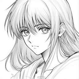 abstract art, anime style, line art