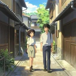a japanese alleyway, key visual, a fantasy digital painting by makoto shinkai and james gurney, trending on artstation, highly detailed
