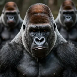 stunning gorillas war god portrait, art by artgerm, wlop, loish, ilya kuvshinov, 8 k realistic, hyperdetailed, beautiful lighting, detailed background, depth of field, symmetrical face