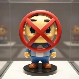 cartoon forbidden sculpture toy on display