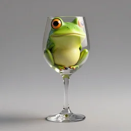 frog wine glass, Octane render, Detailed, unreal engine 5, cinema4D