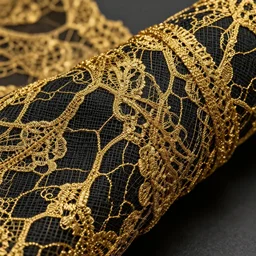 lace, woven, threaded, wrapped, gold, black, luxurious, expensive, pattern, hyper realistic, hyper detailed, 1 6 k, octane render,