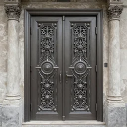 hyper realistic ornate sci - fi double door by maciej kuciara, darek zabrocki