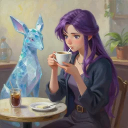 kunkka enjoying coffee near crystal maiden. pixiv, masterpiece, wlop, pawg, al naturel, oil painting, ranked on artstation