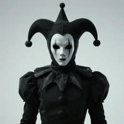 a cinematic fine portrait of an ominous faceless court jester from the dmt trip, angular, dark blue hypercubes, hyperdimensional entity, the waiting room, octane render, nvidia raytracing demo, masterpiece, static noise, white noise