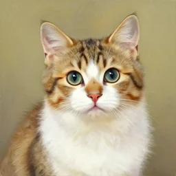 bob ross painting of a kitten