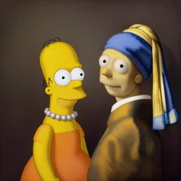 homer and marge simpson by johannes vermeer