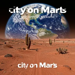 “city on Mars with earth in background”