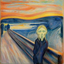 atlanterhavsveien in the style of edvard munch.