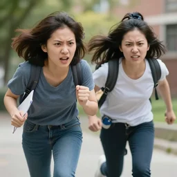 an angry mother chasing a discord user. photography