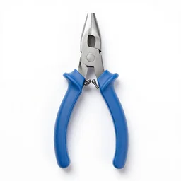 sapphire blue wire cutters, 8k product photo, isolated on a pure white background, centered, entire object in frame, sharp focus, soft studio lighting