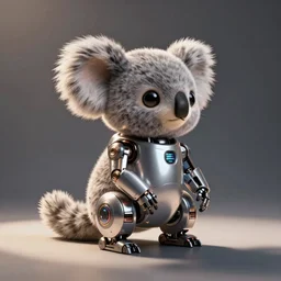 studio photo of a futuristic cute pet robot, by artgerm and greg rutkowski and marc newson and zaha hadid and alphonse mucha, kindchenschema, side view, volumetric light, detailed, octane render, robotic otter koala mix - t