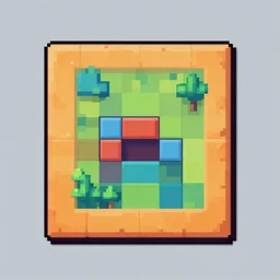 physics puzzle game, pixel art