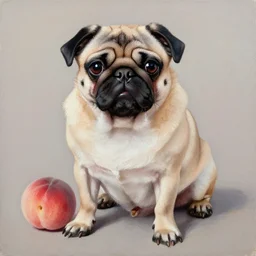 painting pug with peaches serov