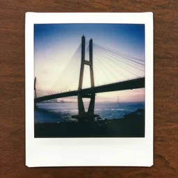 polaroid of a high bridge