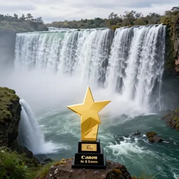 spectacular waterfalls, winning award photo. canon rf 8 5 mm, 4 k. very detailed, unreal engine