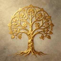 abstract drawing of the holy golden tree of life, cinematic, ultra detailed