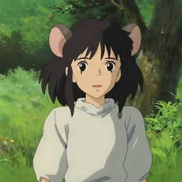 a film still portrait of an anthropomorphic rat girl standing in a meadow under a tree, finely detailed features, closeup on the faces, perfect art, gapmoe yandere grimdark, trending on pixiv fanbox, painted by greg rutkowski makoto shinkai takashi takeuchi studio ghibli, akihiko yoshida