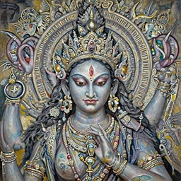 A cinematic gothic closeup portrait of the majestic mystical colossal Indian Hindu Evil Demon Satan goddess princess mistress of Death, by Rembrandt van Rijn, by Wayne Barlowe, by Paul Lehr, by Bruce Pennington, by Zdzisław Beksiński, oil on canvas, masterpiece, trending on artstation, featured on pixiv, cinematic composition, dramatic pose, beautiful lighting, sharp, details, details, hyper-detailed, no frames, 8K