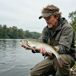 Willem Dafoe catching catfish