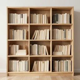 bookshelves, front view