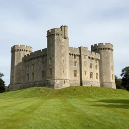 stone castle in a field art by josh durham