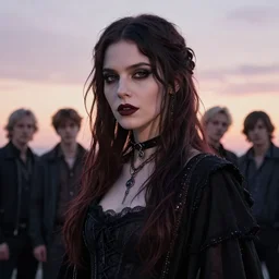 photographic portrait of a stunningly beautiful goth renaissance female in soft dreamy light at sunset, contemporary fashion shoot, by edward robert hughes, annie leibovitz and steve mccurry, david lazar, jimmy nelsson, breathtaking, 8 k resolution, extremely detailed, beautiful, establishing shot, artistic, hyperrealistic, beautiful face, octane render