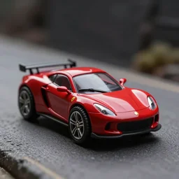 red sport flying hovercar 35mm product photo