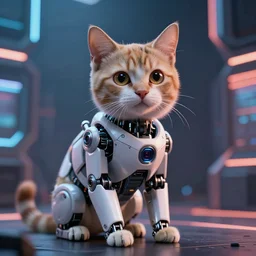 professional photo of robot cat, cyberpunk background, blade runner, hyperrealistic masterpiece, trending on artstation, cgsociety, kodakchrome, golden ratio, cinematic, composition, beautiful lighting, hyper detailed, sharp focus, octane render, 4 k, unreal engine