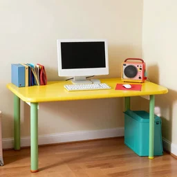 1 9 7 0 s nostalgic home office computer colorful neat tidy empty