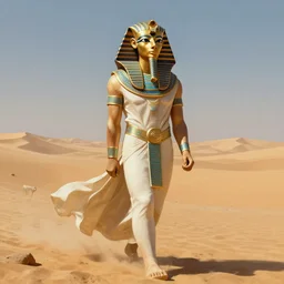 mage pharaoh wandering the desert. fantasy, digital painting, hd, detailed.