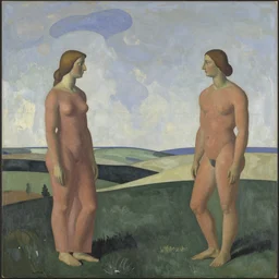 nuns in a landscape, by giacomo balla