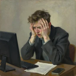 A Python programmer's despair, oil on canvas, 1951