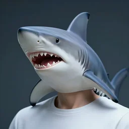 handsome human - like shark that has had plastic surgery, photoshop