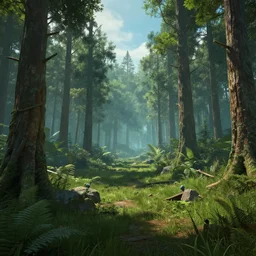 forrest biome, fantasy apocalypse, digital art, 4 k, mmo