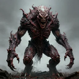 horrifying monster, maximalist, high detail, 8k, dark fantasy, realistic, inhuman, masterpiece, Trending on art station, WLOP
