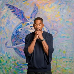 Will Smith pondering his Orb by Artgerm and Monet