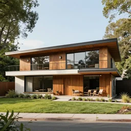 a mid - century modern house. highly detailed digital art. 2 6 mm.